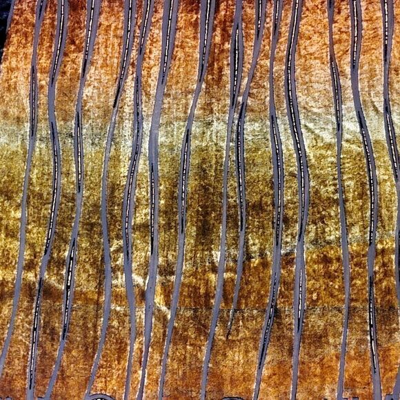 Womens Silk Velvet Scarf Oblong Black Brown Elegant Burn Out Multicolor Italian - Picture 5 of 7